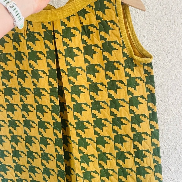 Vintage 60s Handmade Yellow & Green Houndstooth Column Dress - Picture 7 of 13